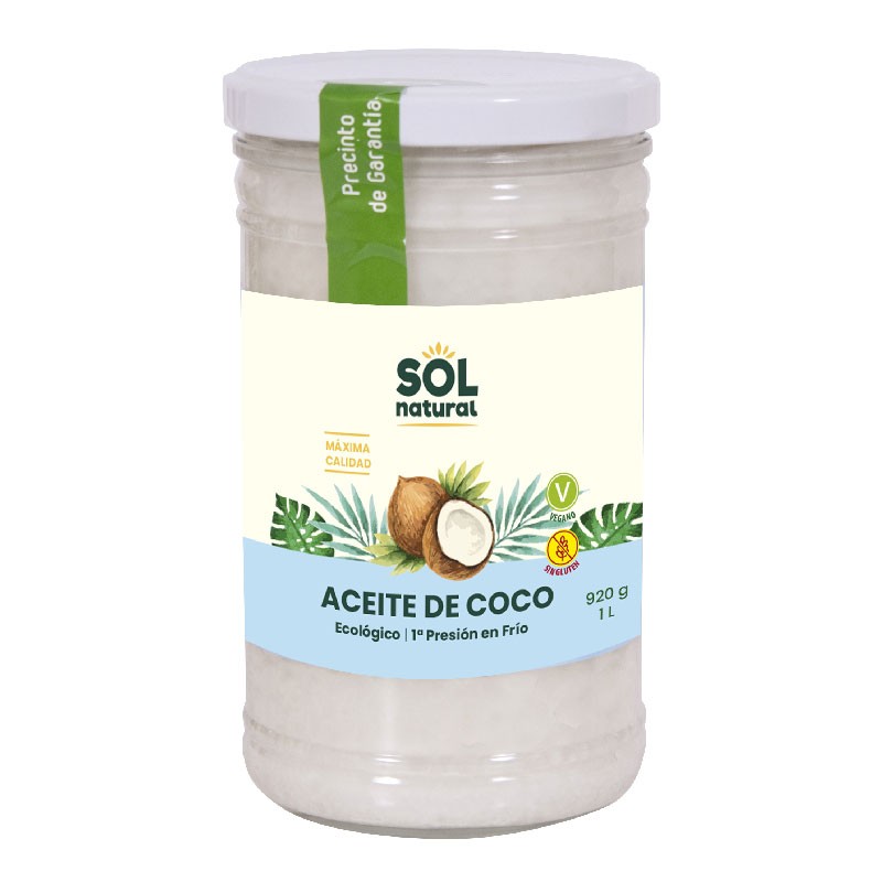 Aceite de coco virgen extra bio 1L Sol Natural