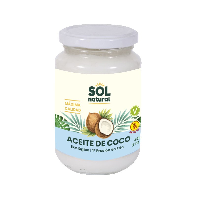 Aceite de coco virgen extra bio 370ml Sol Natural