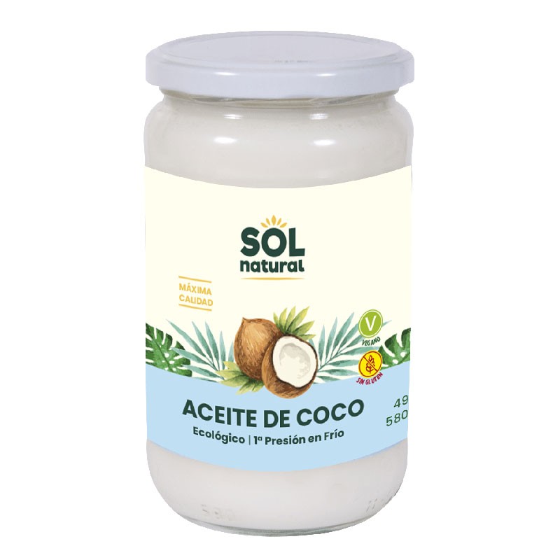 Aceite de coco virgen extra bio 580ml Sol natural