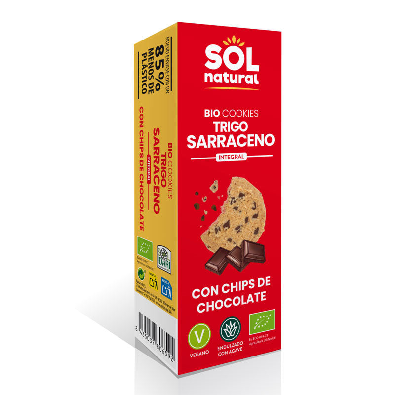 Cookies trigo sarraceno con chips de chocolate bio 170g Sol Natural