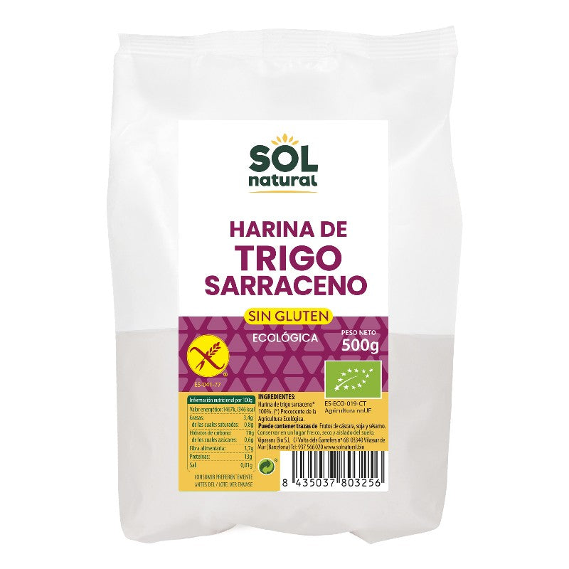 Harina de trigo sarraceno sin gluten bio 500g Sol Natural