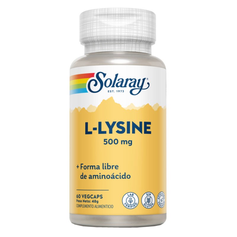 L-Lysine Lisina 500mg 60 vcaps Solaray