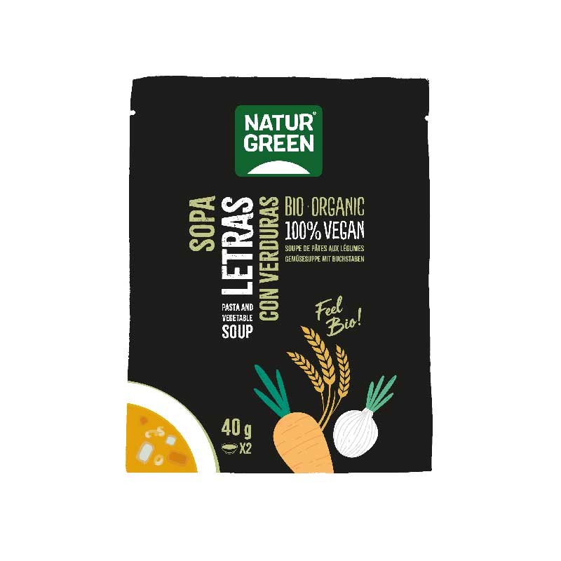 Sopa de letras con verduras Bio sobre 40g NaturGreen