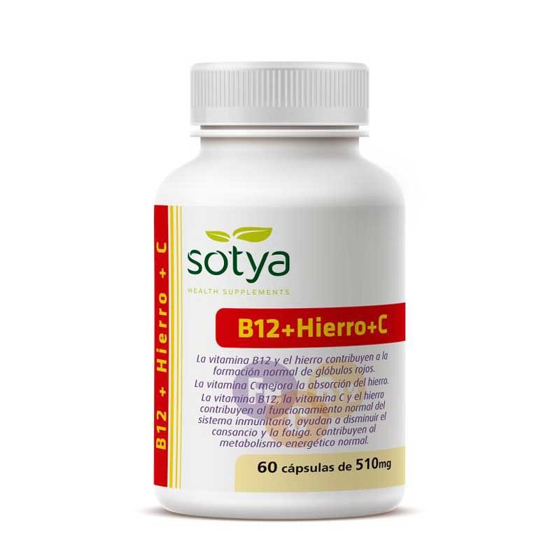 Vitamina B12+ hierro+ vit C 60 capsulas Sotya