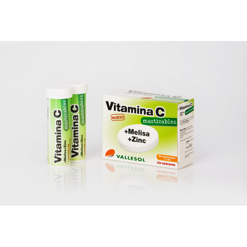 Vitamina C+melisa+Zinc 24 comprimidos masticables Vallesol