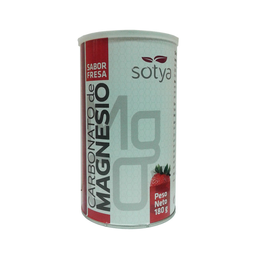 Carbonato de magnesio sabor fresa bote 180 g Sotya – MíaNatur.es