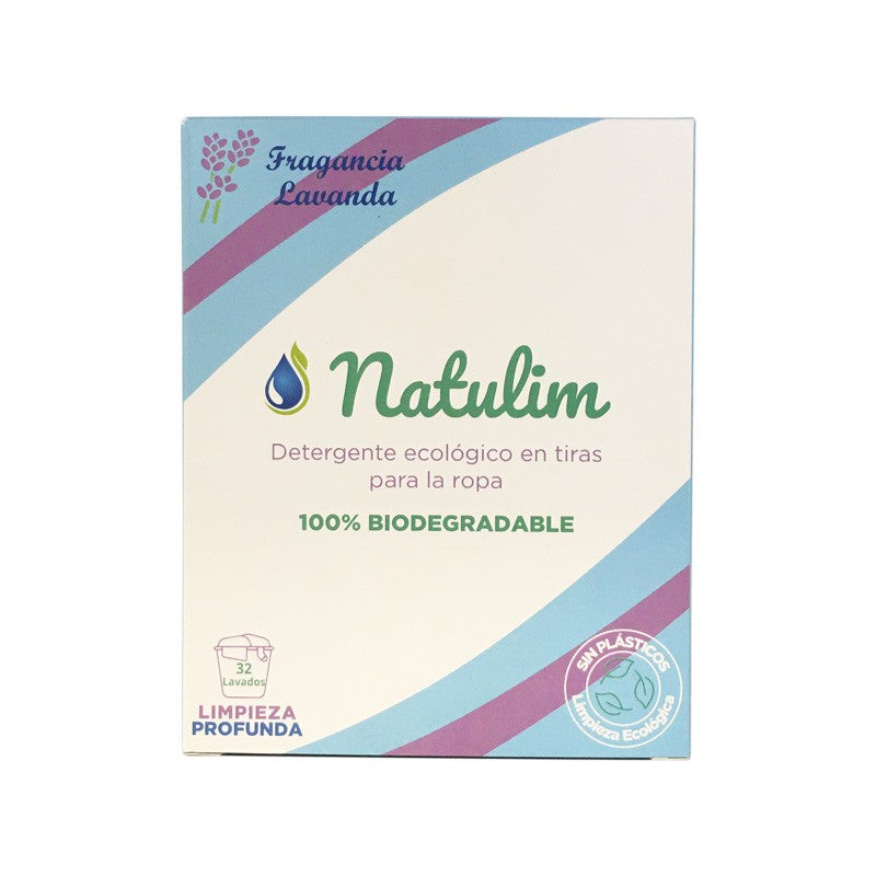 Detergente tiras biodegradable Lavanda 32 lavados Natulim