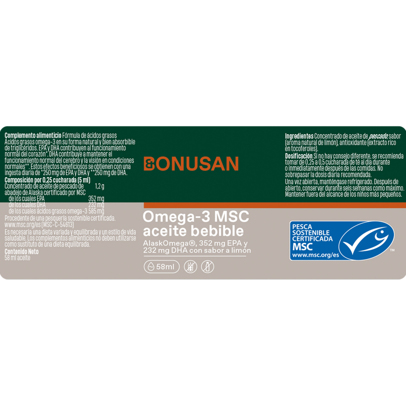 Omega-3 MSC Aceite Bebible /58ml - BONUSAN