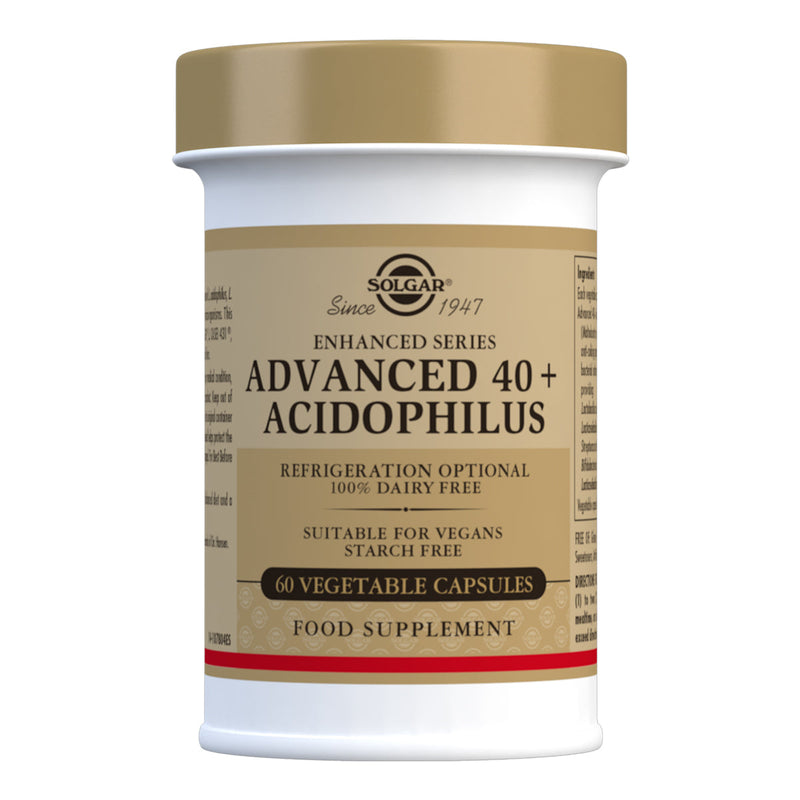 40 Plus Acidophilus Avanzado (no lácteo) - 120 Cápsulas vegetales