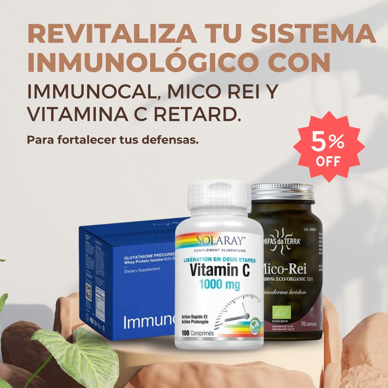 Revitaliza tu sistema inmunológico con Immunocal, Mico Rei y Vitamina C Retard, para fortalecer tus defensas.