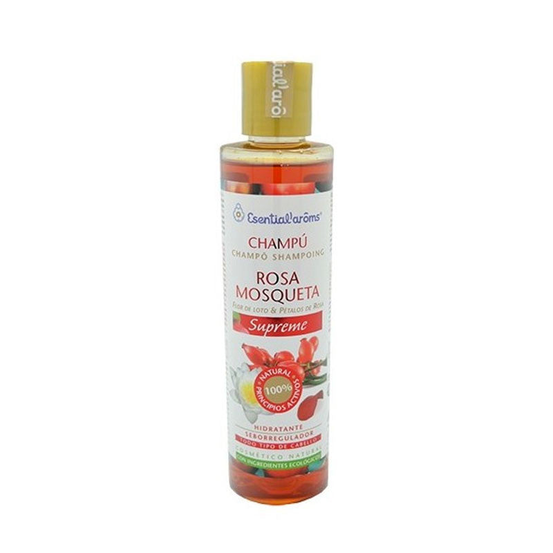 CHAMPU ROSA MOSQUETA 200 ML - ESENTIAL AROMS - masquedietasonline.com 