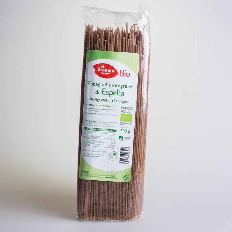 ESPAGUETIS DE ESPELTA INTEGRAL 500 GR - EL GRANERO INTEGRAL - masquedietasonline.com 