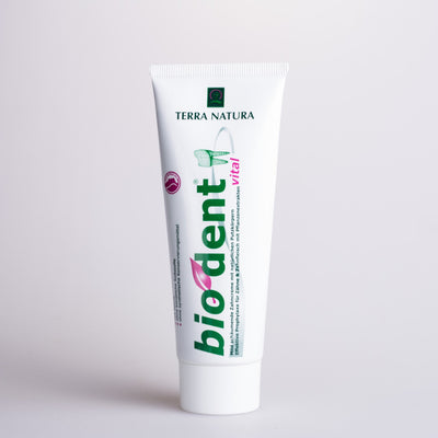 PASTA DE DIENTES BIODENT 75ML CON ESTEVIA - TERRA NATURE - masquedietasonline.com 