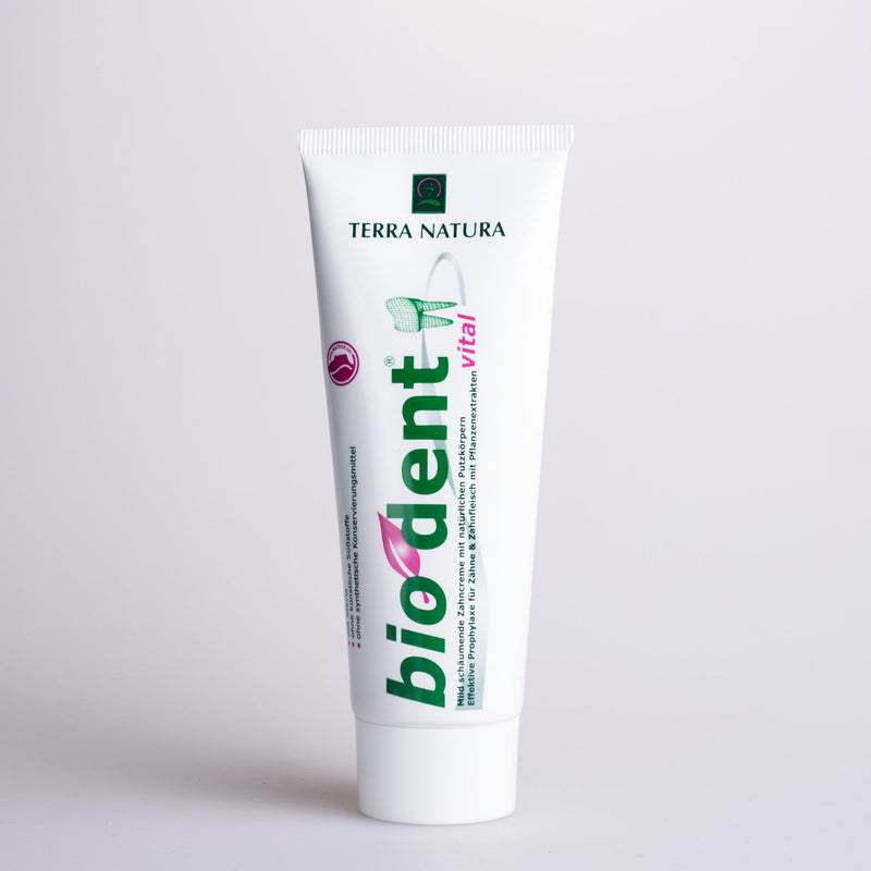 PASTA DE DIENTES BIODENT 75ML CON ESTEVIA - TERRA NATURE - masquedietasonline.com 