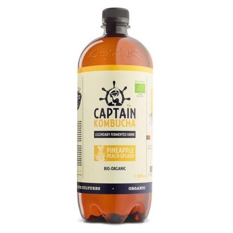 Kombucha BIO piña y melocotón, 1L - Captain Kombucha