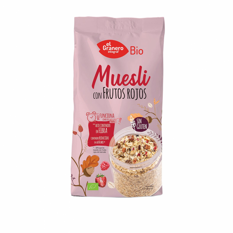 Muesli Frutos Rojos, 375gr - El Granero Integral