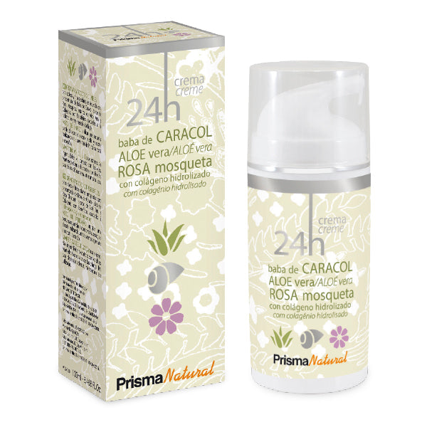 Crema Baba de caracol, aloe vera, rosa mosqueta con colágeno hidrolizado - PrismaNatural