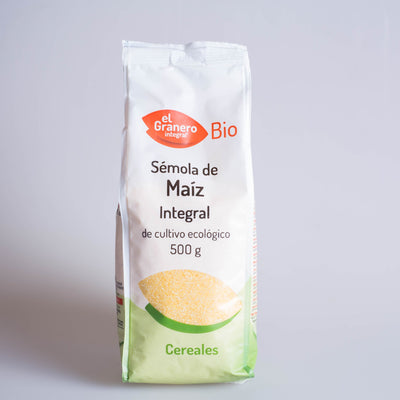 SÉMOLA DE MÁIZ INTEGRAL BIO, 500G - EL GRANERO INTERGRAL - masquedietasonline.com 