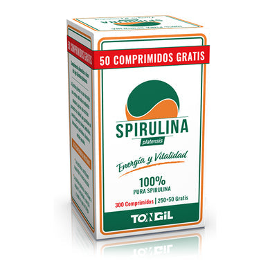 SPIRULINA 300 COMPRIMIDOS 400 MG - TONGIL - masquedietasonline.com 