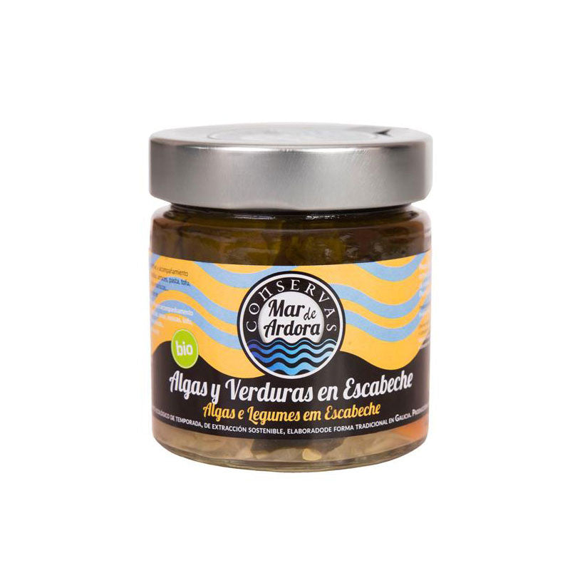 Algas y verduras en escabache bio bote 190 g Mar de Ardora