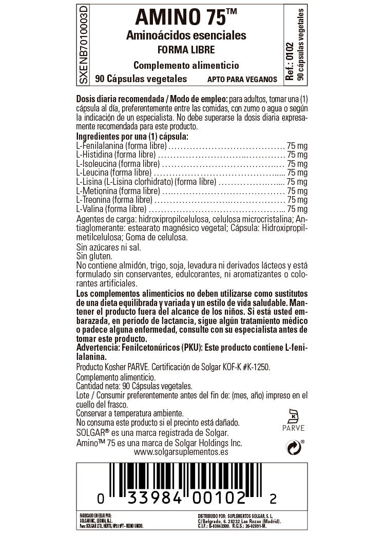 Amino 75 - 90 Cápsulas vegetales