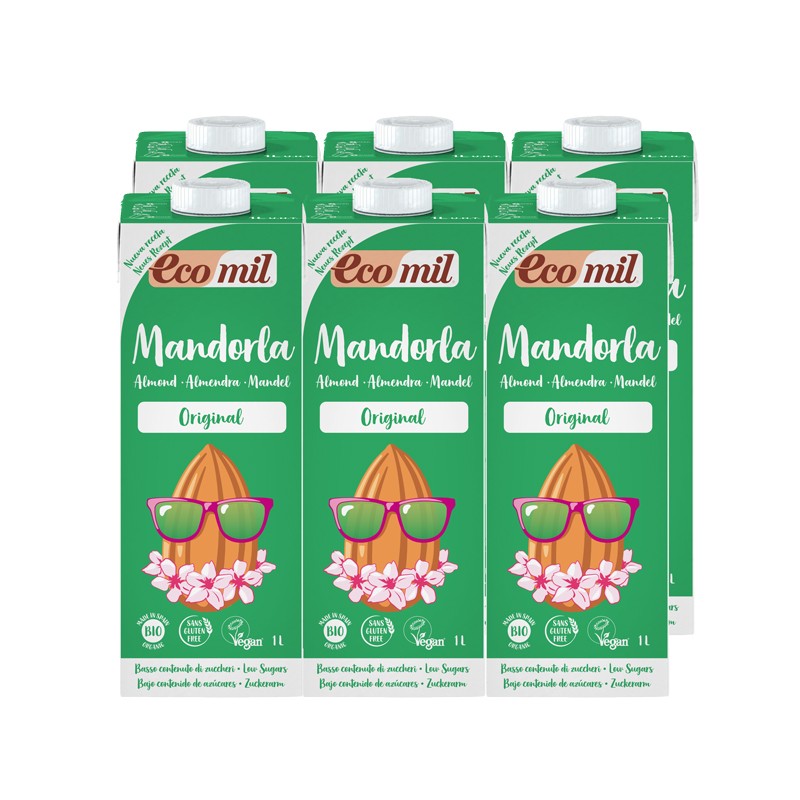 Bebida de almendra original con agave Bio 6x1L Ecomil