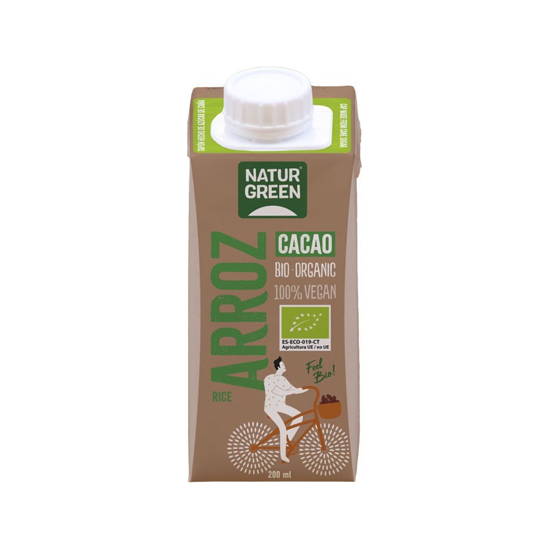 Bebida de arroz con cacao y calcio bio 200ml Naturgreen