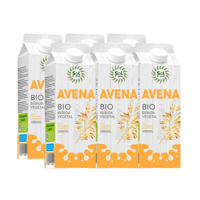 Bebida de avena natural sin azucar 6x1L Sol Natural