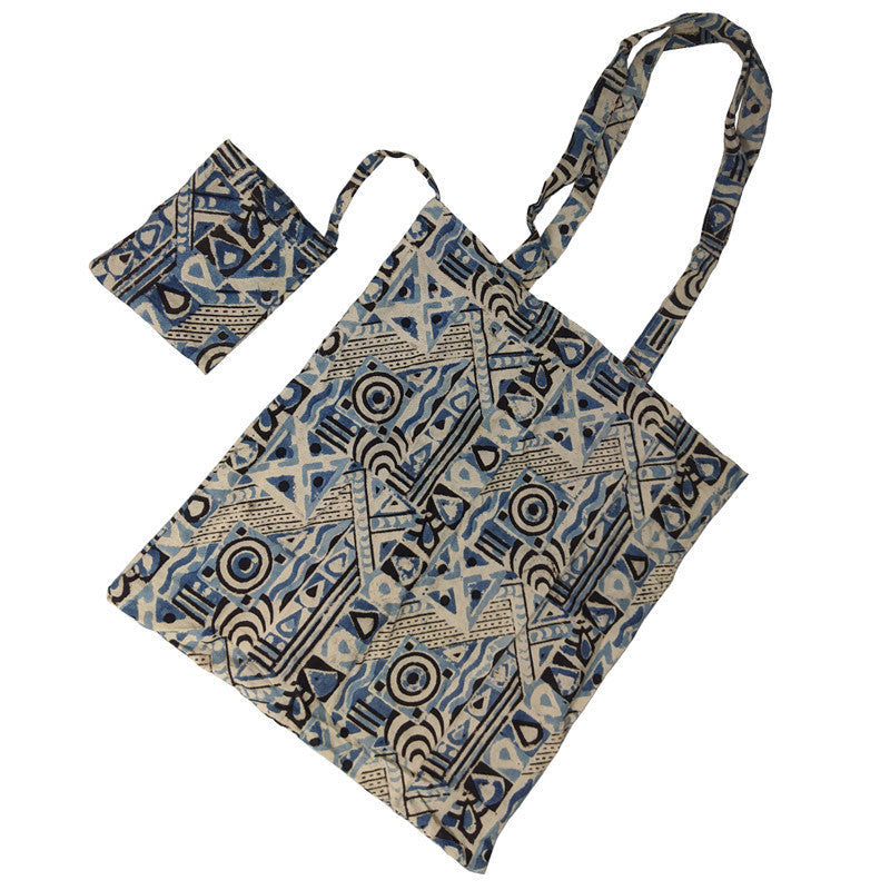 Bolsa Algodon Kalamkari Aqua India Alternativa 3