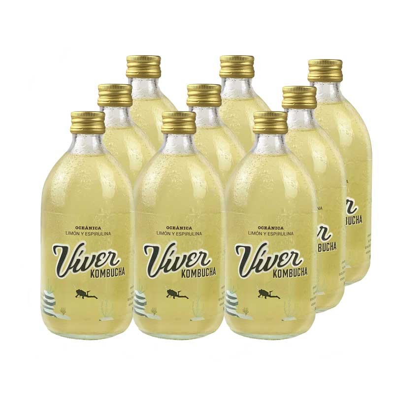 Caja Kombucha Oceanica Espirulina y Limon Bio 9x500ml Viver