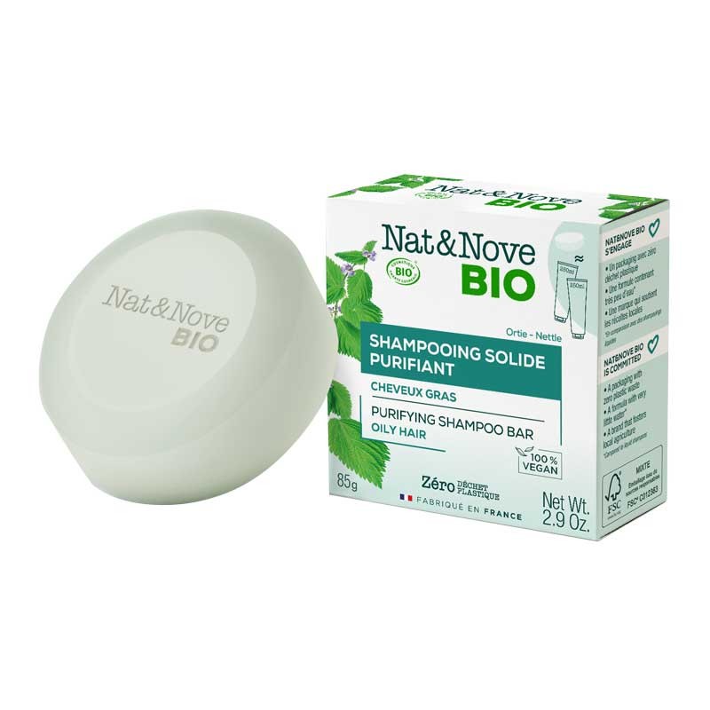 Champu solido cabellos grasos Bio 85g Nat&Nove