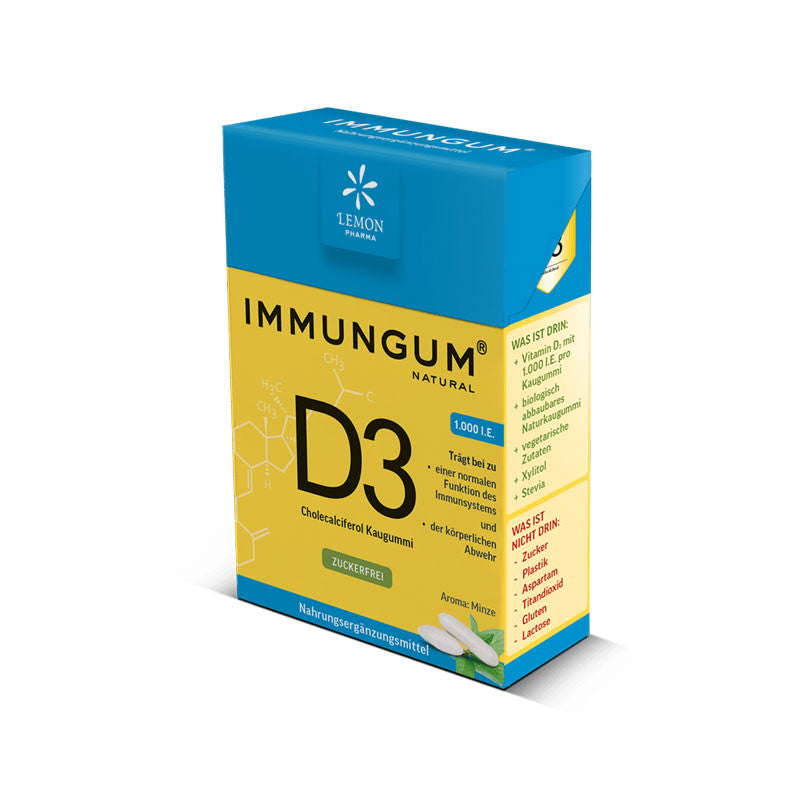 Chicles Immungum natural con vitamina D3 28g Lemon Pharma