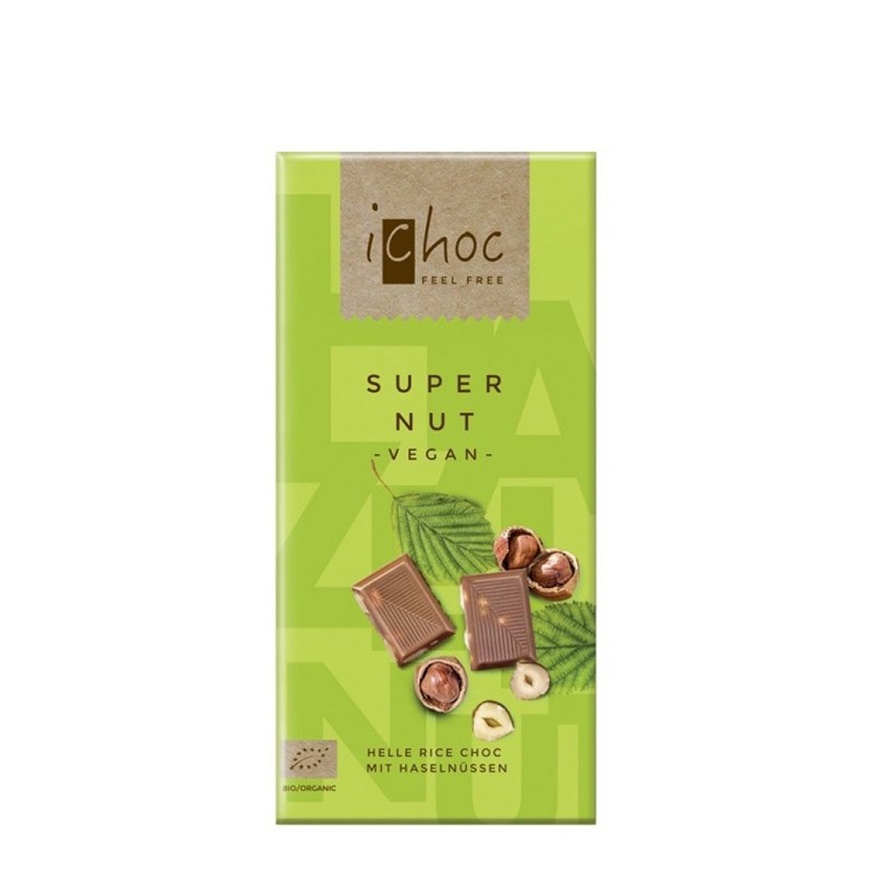 Chocolate vegano avellanas Supernut Bio 80g Ichoc
