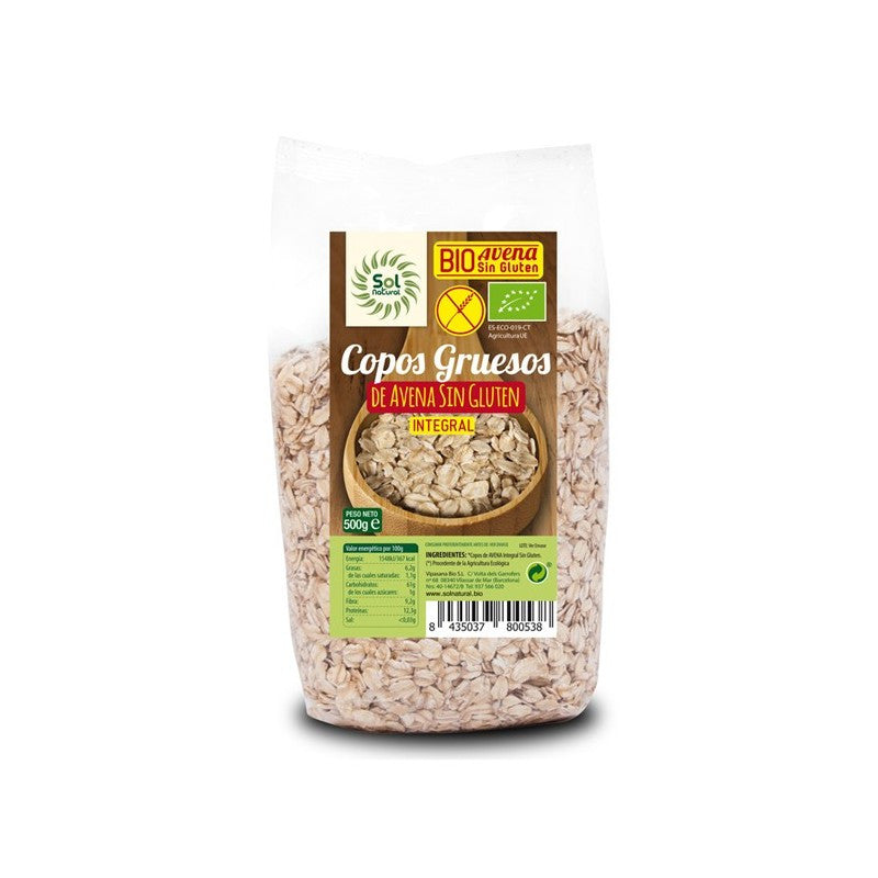 Copos de avena gruesos sin gluten bio 500 g Sol Natural