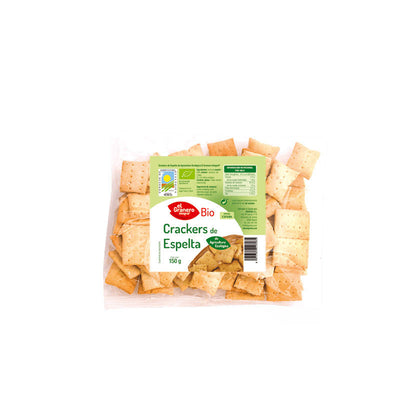 CRACKERS DE ESPELTA CON SÉSAMO BIO, 150 G - EL GRANERO INTEGRAL - masquedietasonline.com 