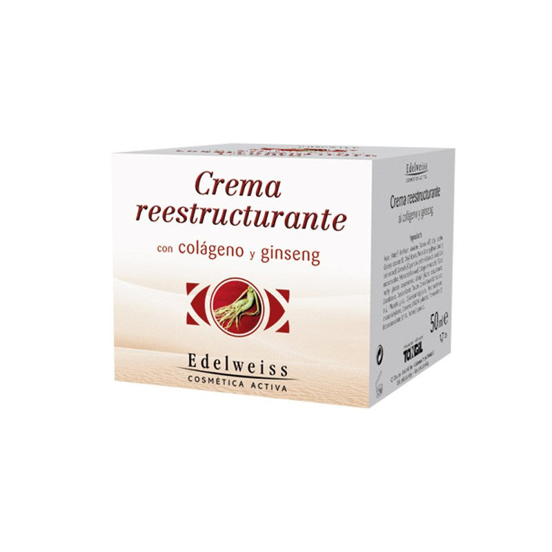 CREMA RE-ESTRUCTURANRE COLAGENO Y GINSENG 50ML - EDELWEIS - masquedietasonline.com 