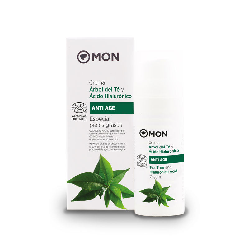 Crema facial de arbol del te y acido hialuronico bio 50 ml Mon Deconatur