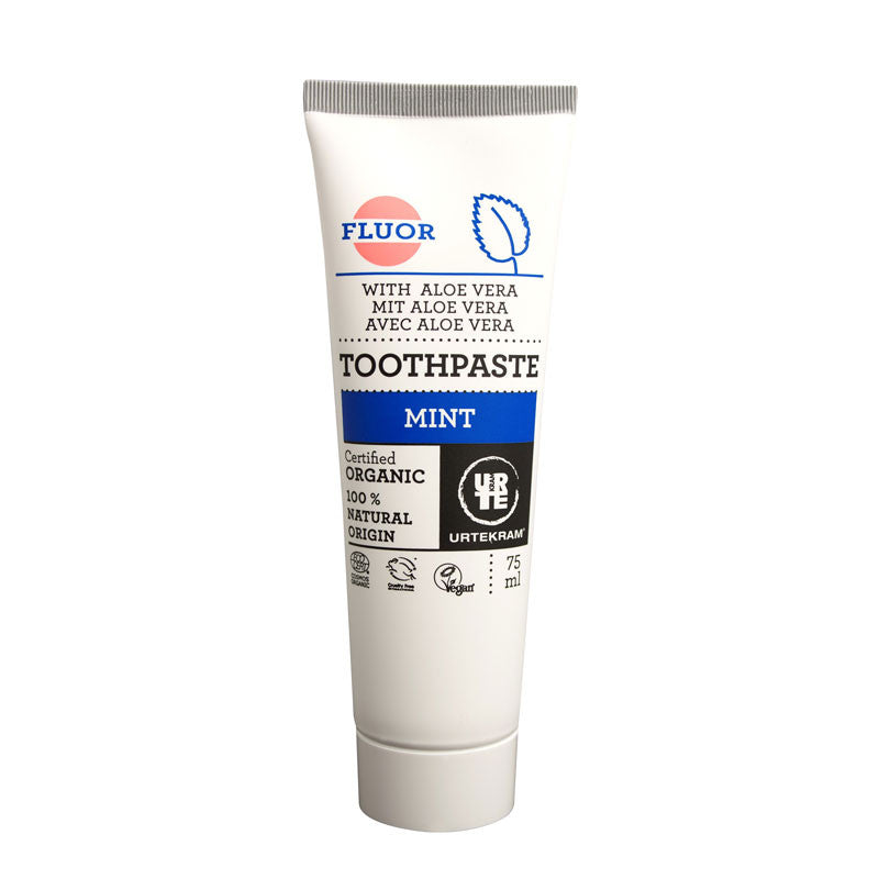 Dentifrico menta-aloe con fluor Bio 75ml Urtekram