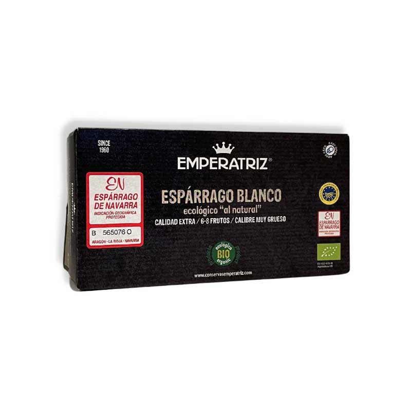 Esparragos blancos gruesos 6-8 frutos Bio lata 390g Emperatriz