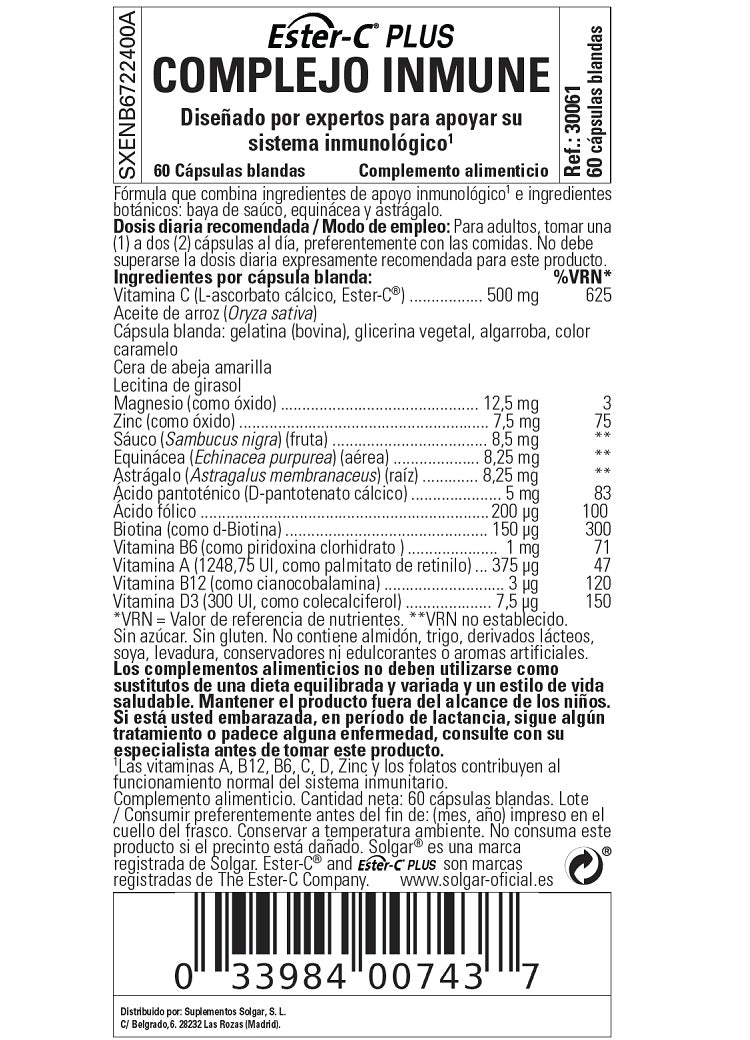 Ester-C® Plus Immune1 Complex - 60 Cápsulas blandas