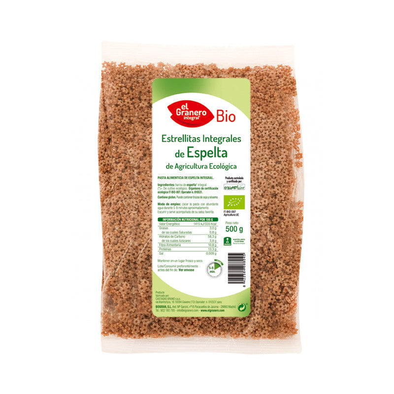 ESTRELLITAS DE ESPELTA INTEGRAL BIO, 500G - EL GRANERO INTEGRAL - masquedietasonline.com 