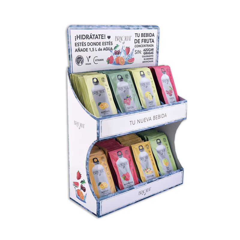 Expositor Bebida soluble 8 sabores x 15 uds Bragulat