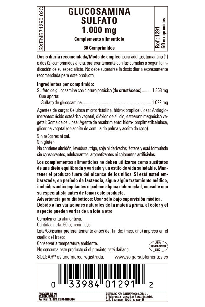 Glucosamina Sulfato 1000 mg - 60 Comprimidos