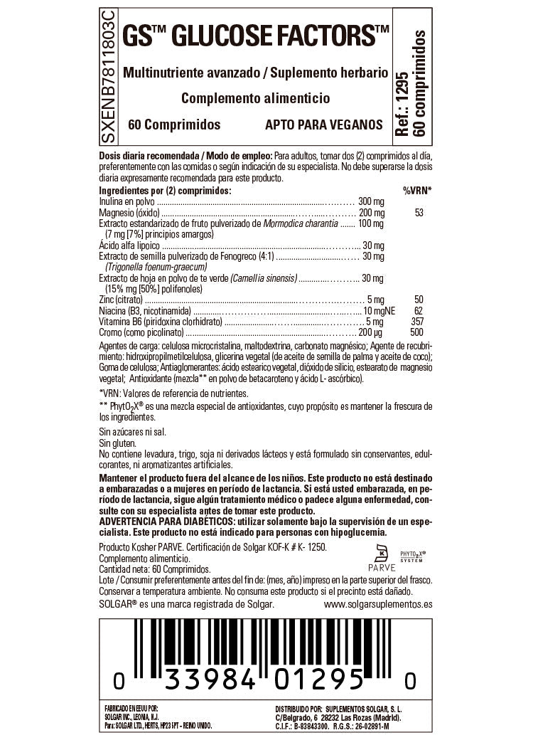 Gold Specifics® Glucose Factors - 60 Comprimidos
