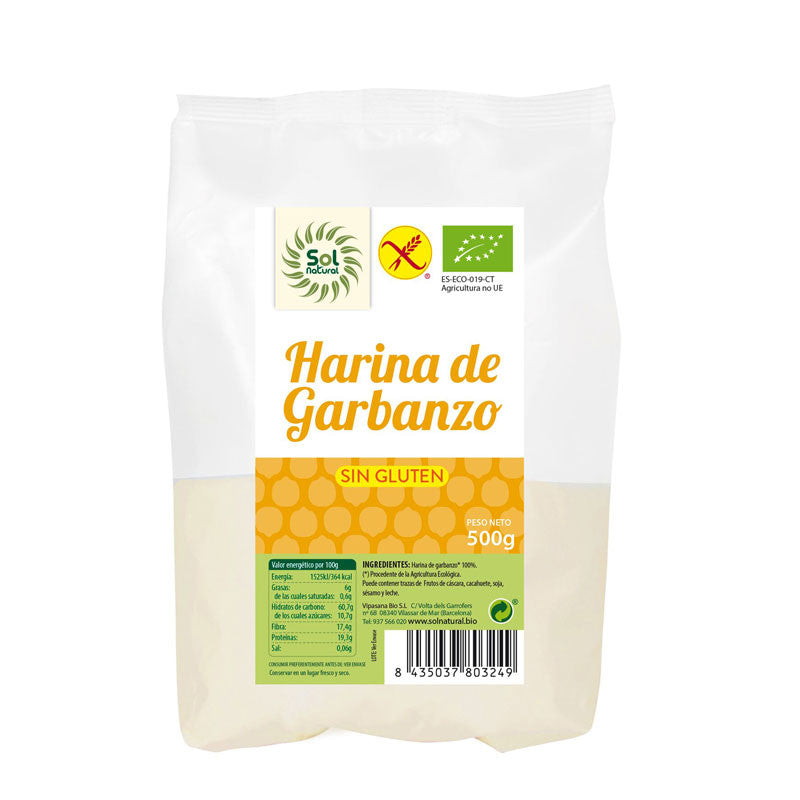 Harina de garbanzo sin gluten bio 500g Sol Natural