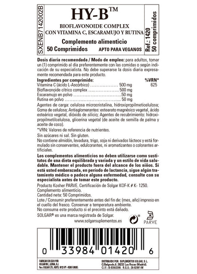 HY-B™ 500 mg Bioflavonoide complex - 50 Comprimidos
