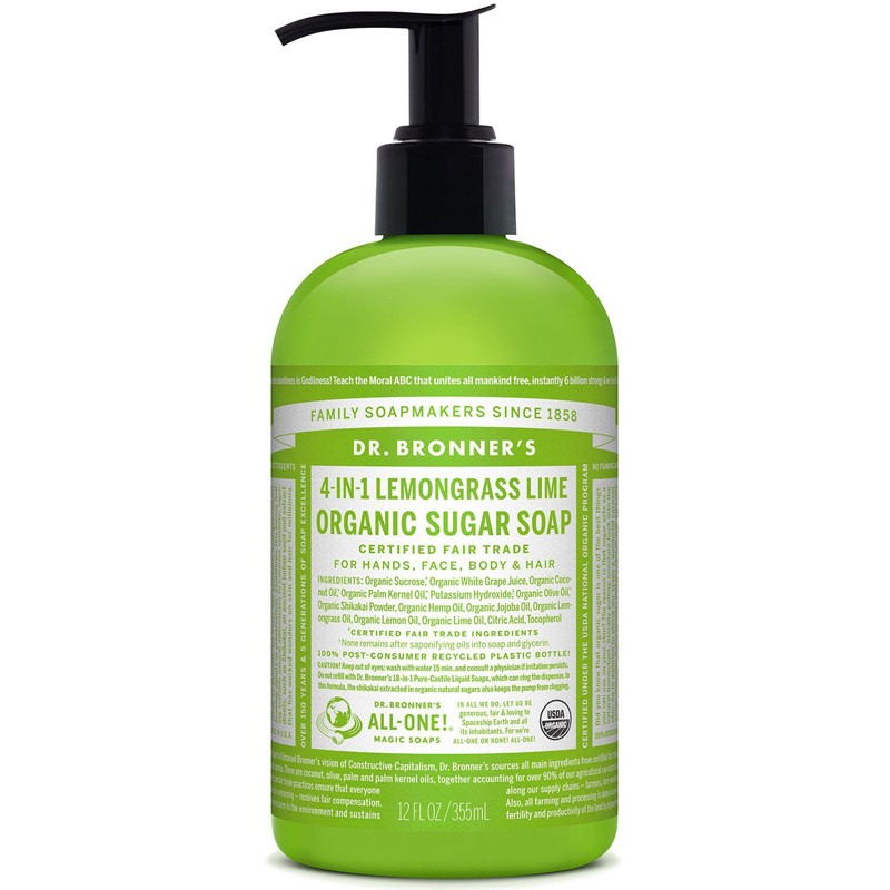 Jabon de Azucar Lemongras Lima 355ml Dr.  Bronner&