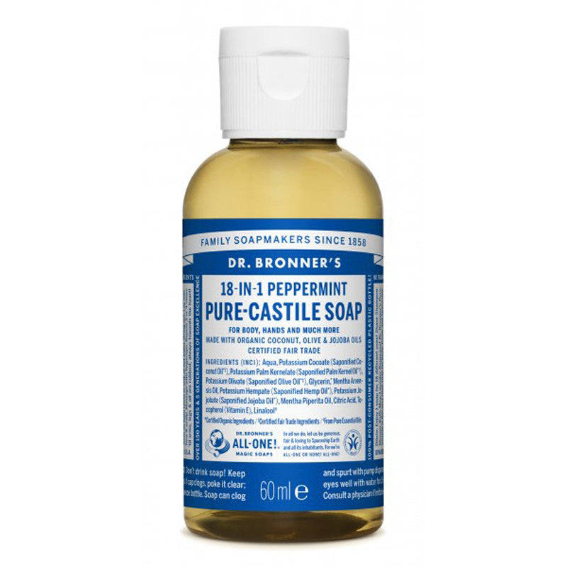 Jabon liquido Menta 60ml Dr. Bronner&
