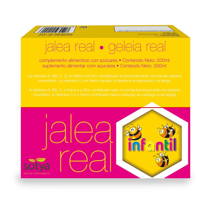 Jalea Real infantil con vitaminas 20 viales 10ml Sotya