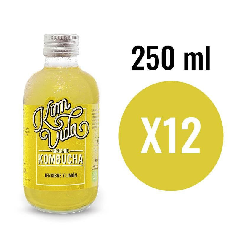 Kombucha Jengibre y Limón (Gingervida) Bio 250ml Komvida